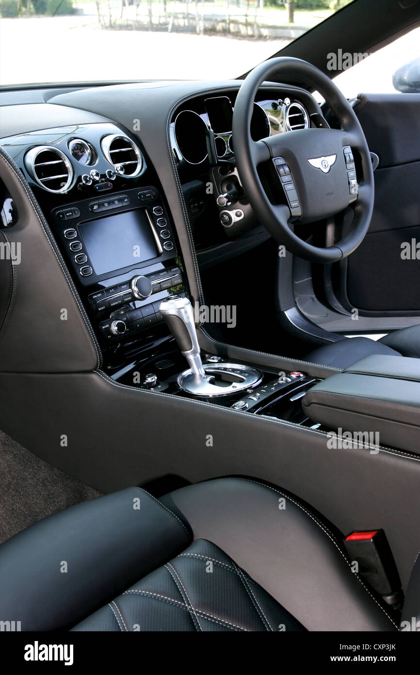 Portrait front interior of Bentley Continental GT Stock Photo