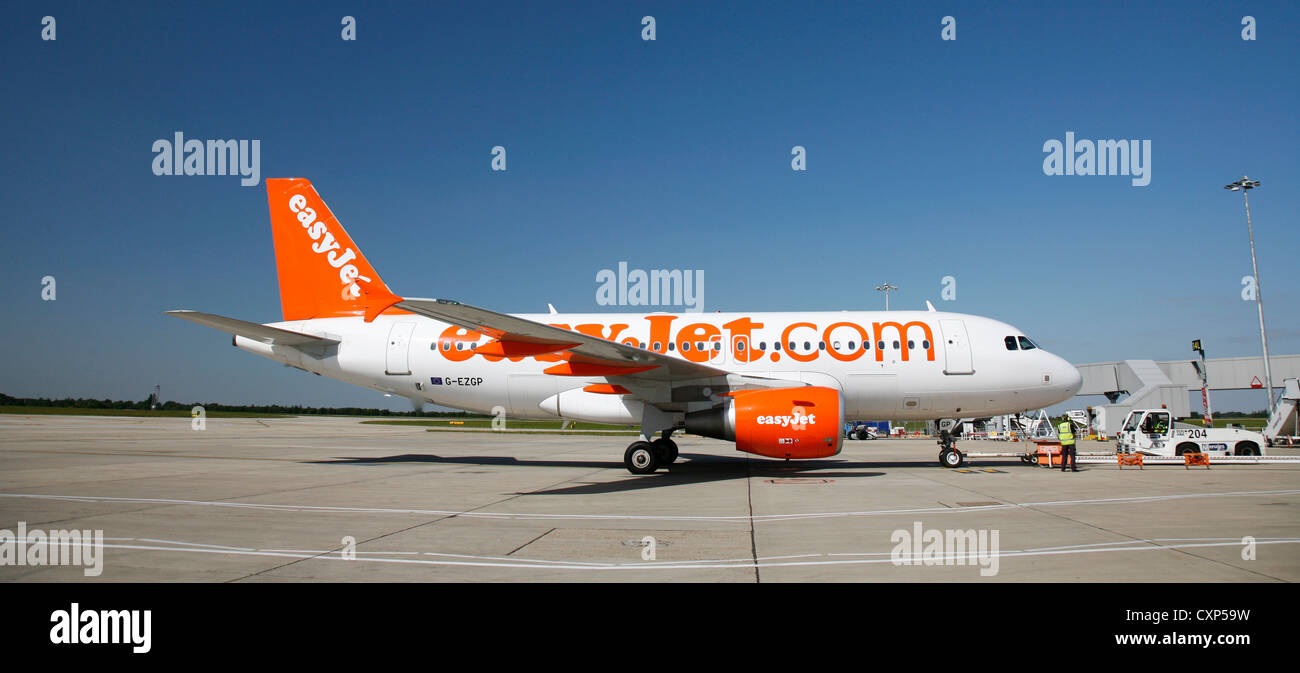 EasyJet Airbus A319. EasyJet Airline is the second-largest low-cost carrier in Europe after Ryanair. [Editorial use only] Stock Photo