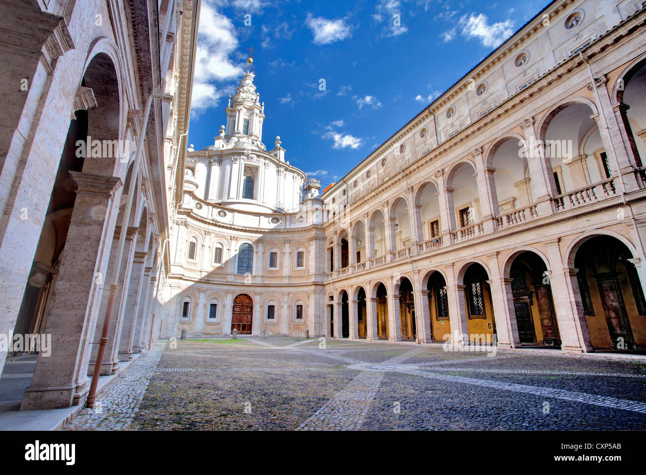 St. Ives in the Plaza of Wisdom, Rome, Itlay. Sant'Ivo in Palazzo della Sapienza, Roma, Italia Stock Photo