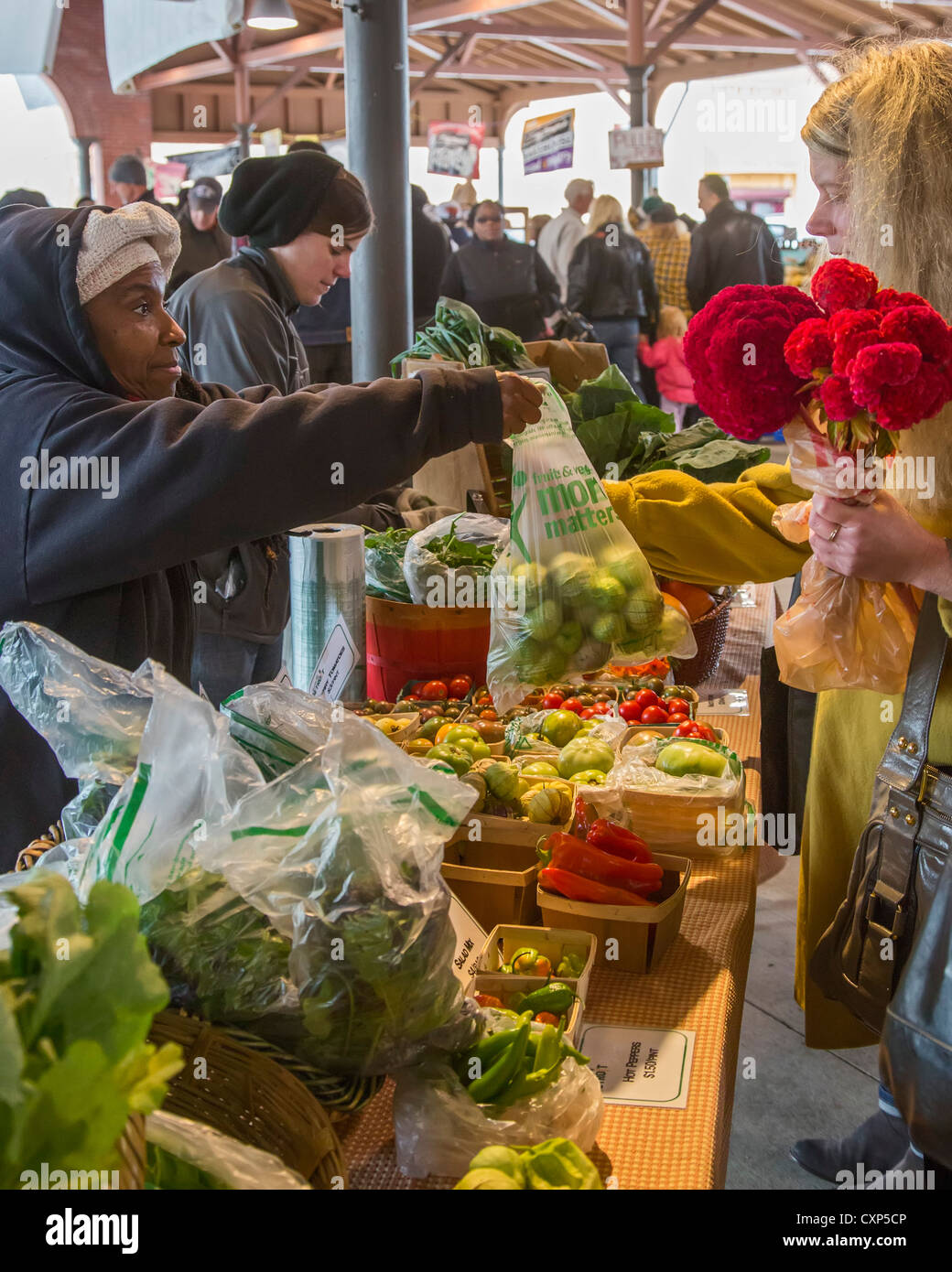Detroit, Michigan Eastern Market, a large farmers market near