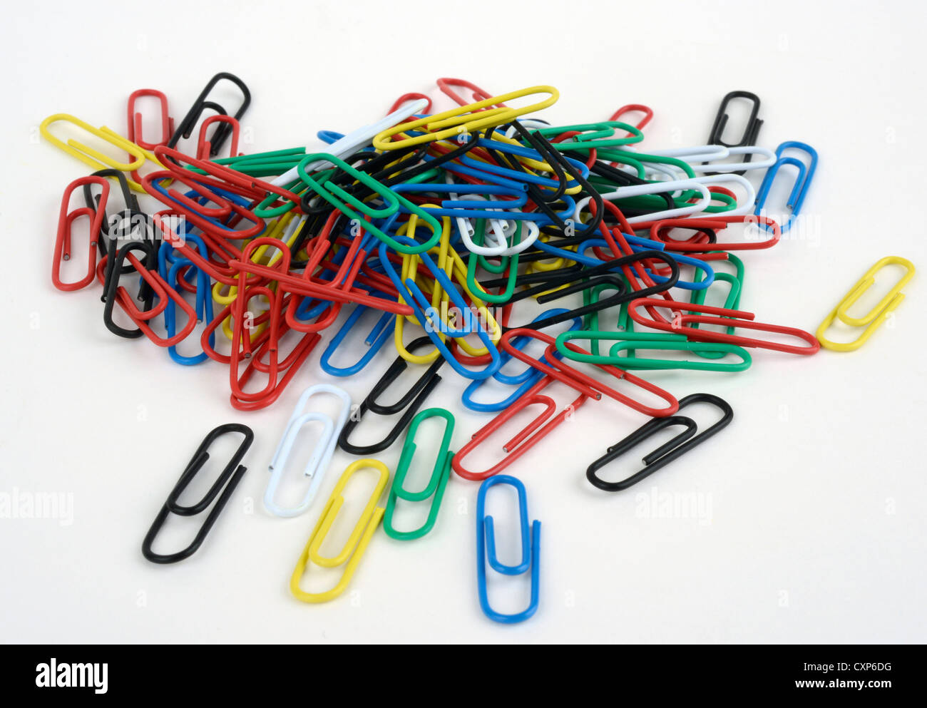 Colorful paper clips. Stock Photo