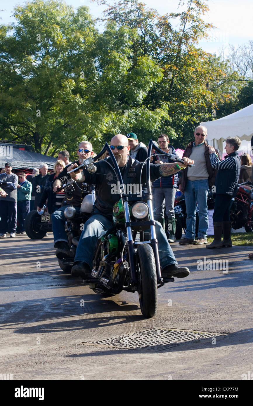 Chopper motorcycle at a show in Gloucestershire England Stock Photo Alamy