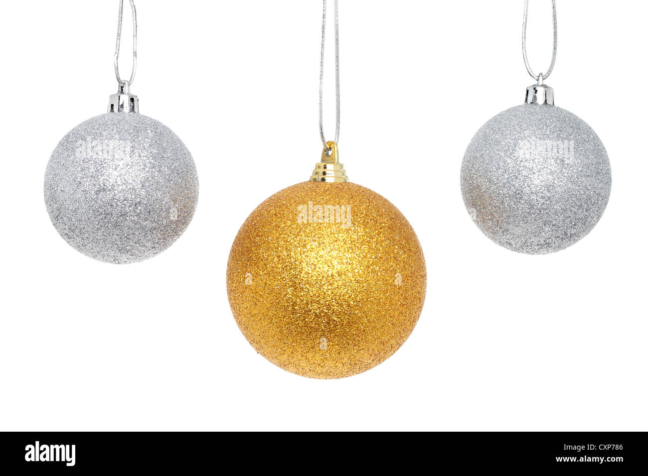 Gold and 2024 silver christmas baubles