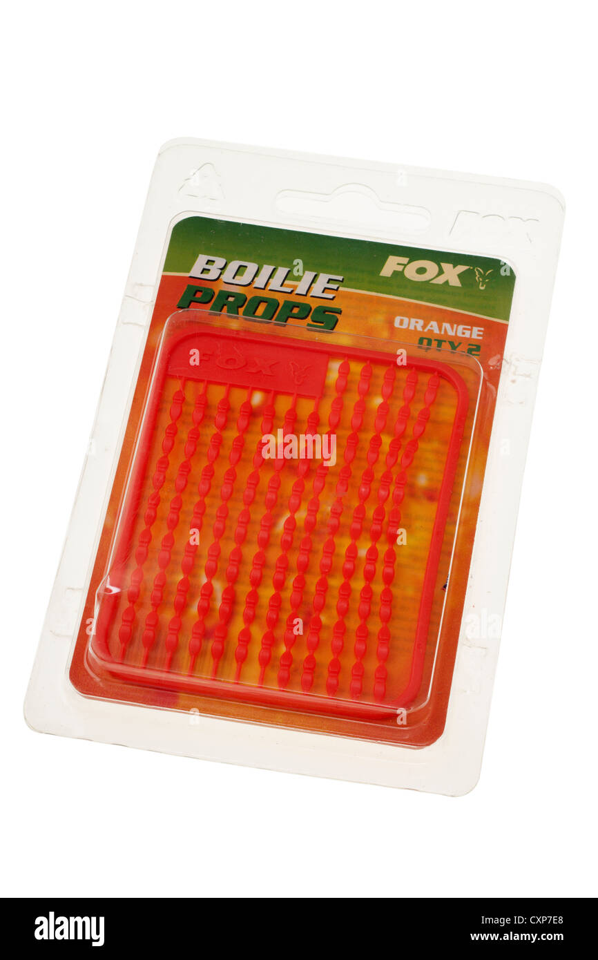 Packet of boilie stop props bait securing stops for angling from the manufacturer Fox Stock Photo