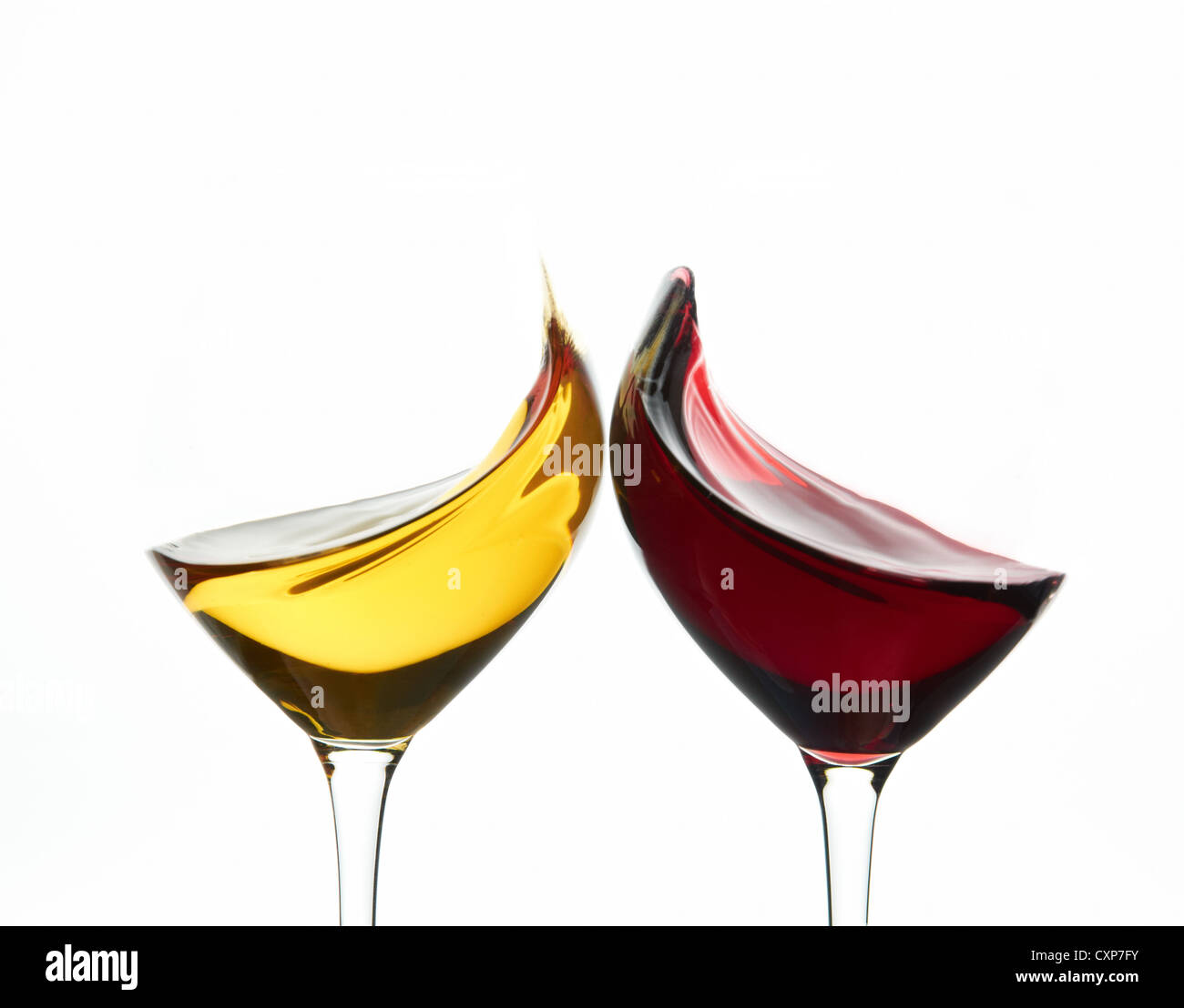 Toasting wine glasses Stock Photo
