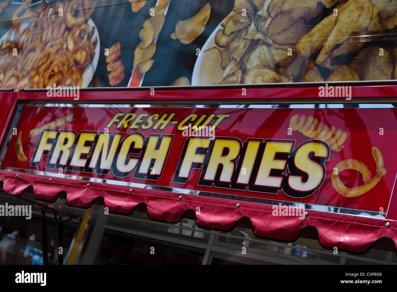 Canadian National Exhibition 2012 Toronto ON Canada Sign for French Fries Stock Photo