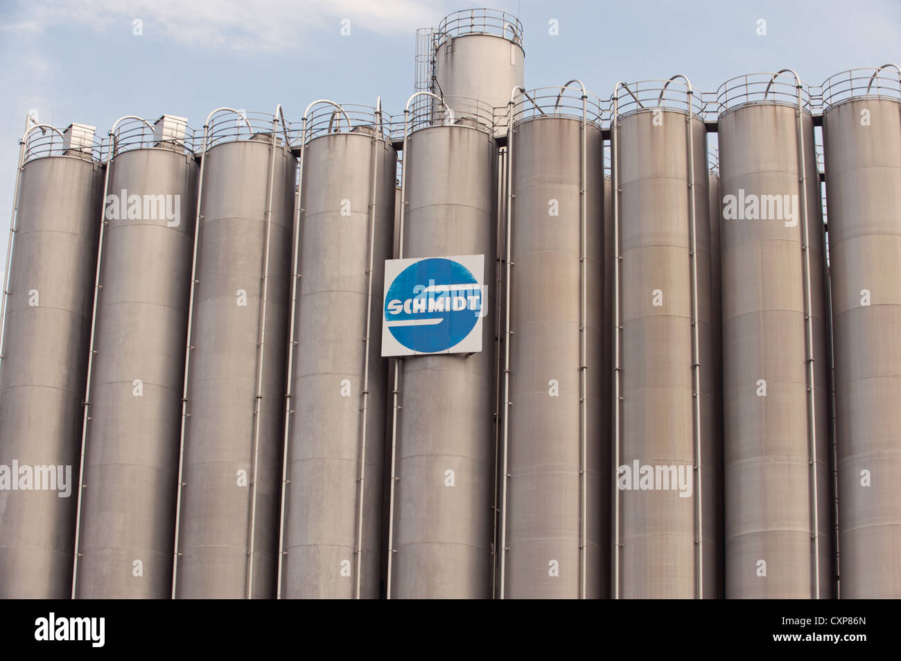 Industrial chemical tanks, Cologne, Germany. Stock Photo