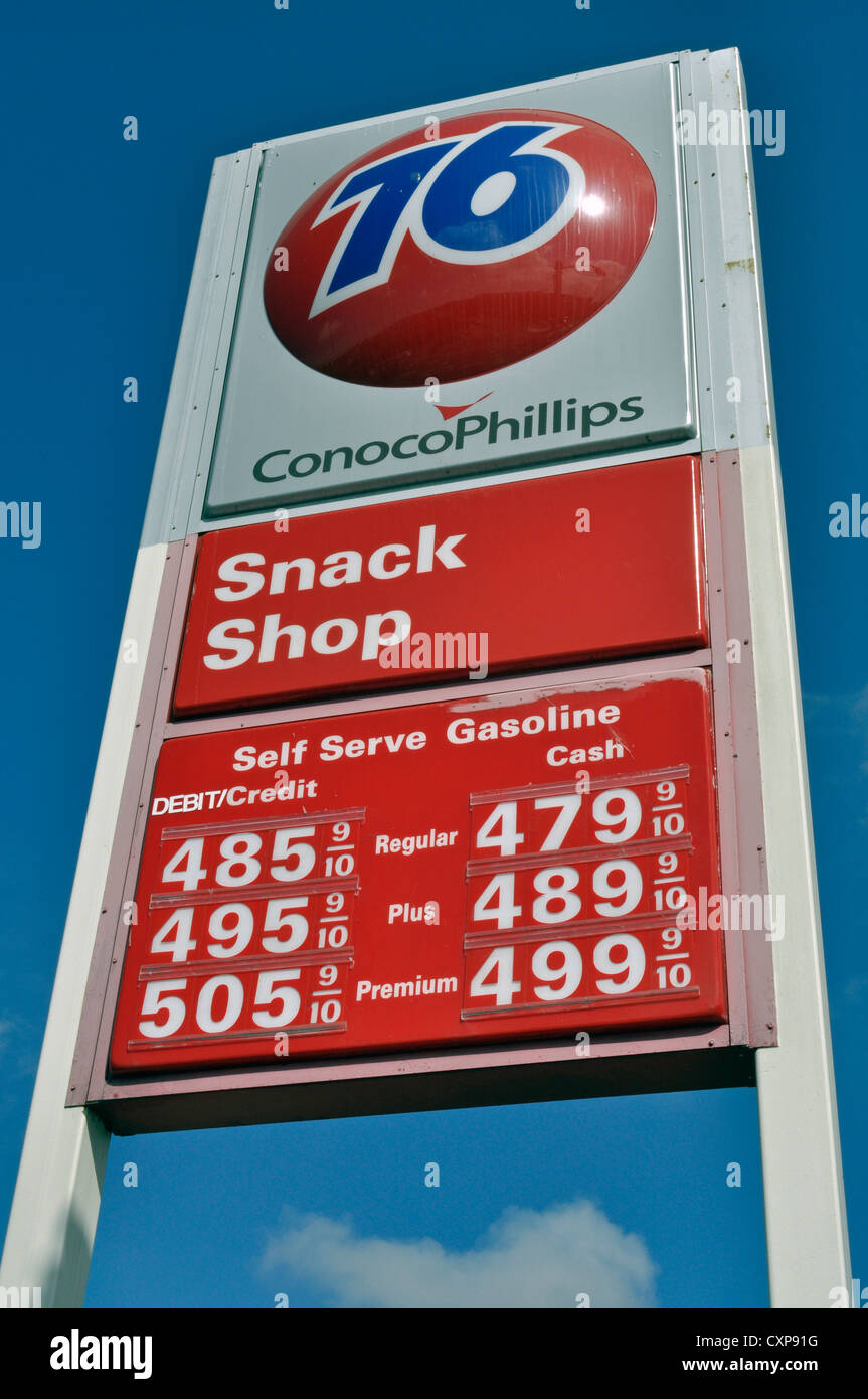 California Gas prices sign October 9 2012 Stock Photo