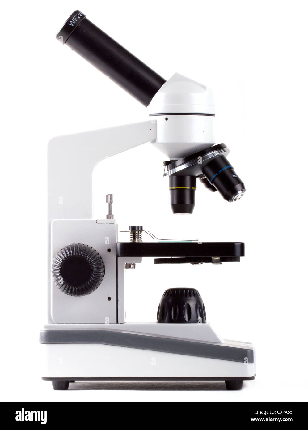 Microscope isolated on white Stock Photo
