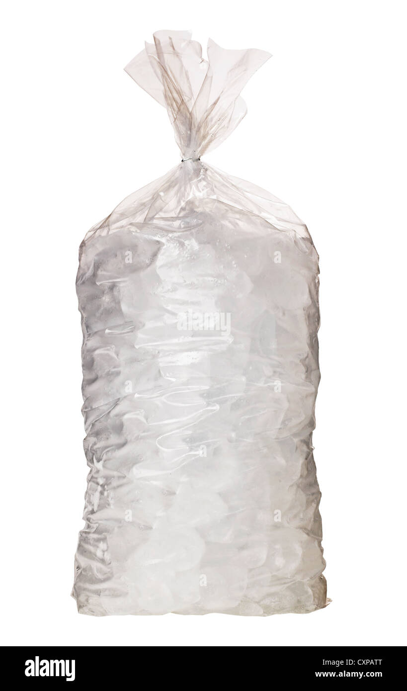 Plastic bag of ice Stock Photo