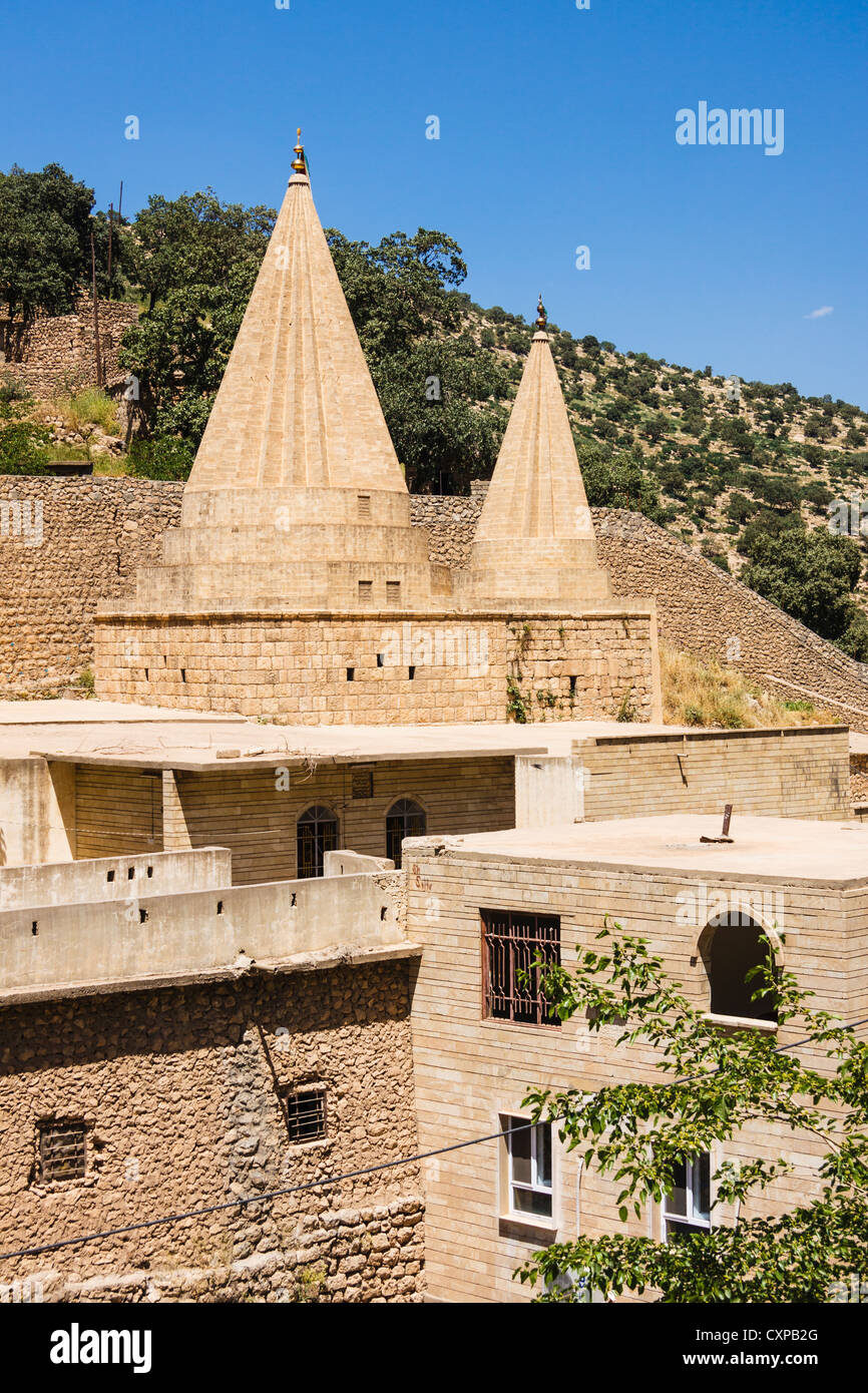 Main temple at Lalish, the holiest place in the world to practitioners of  the Yazidi Faith. Northern Iraq Stock Photo - Alamy