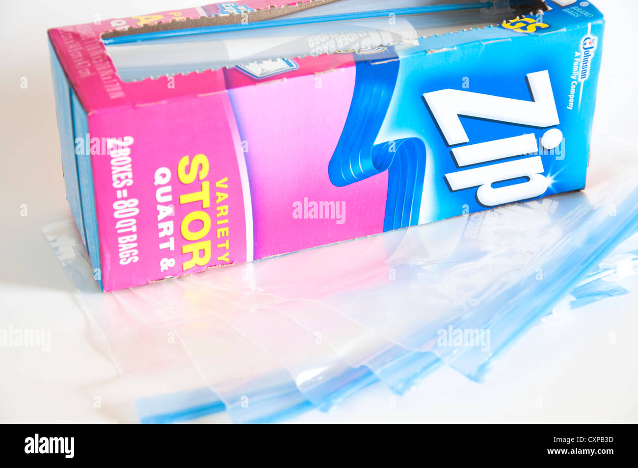 Ziploc plastic bag food storage Stock Photo