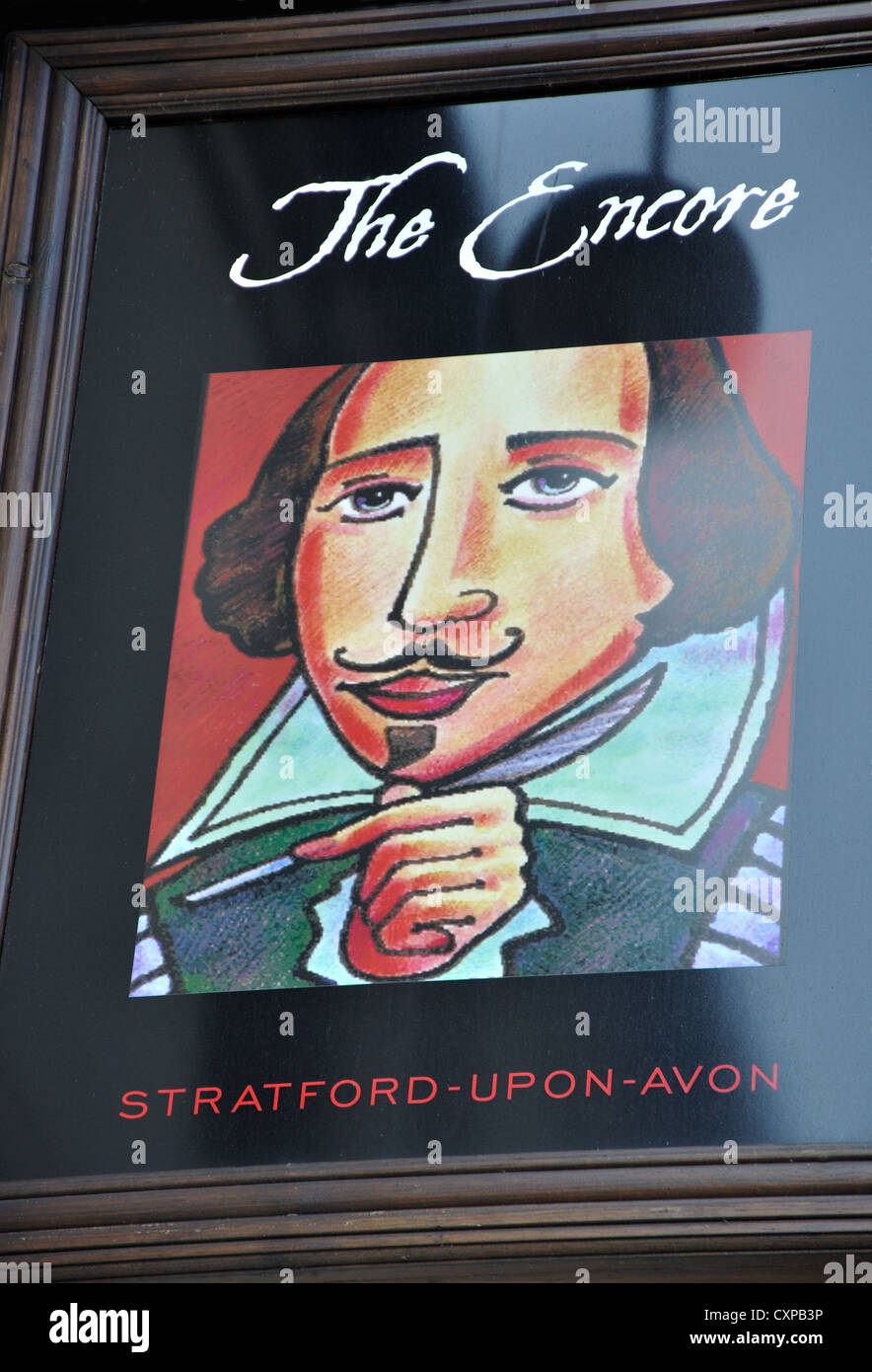 The Encore pub sign, Stratford upon Avon, Warwickshire, England, Uk Stock Photo