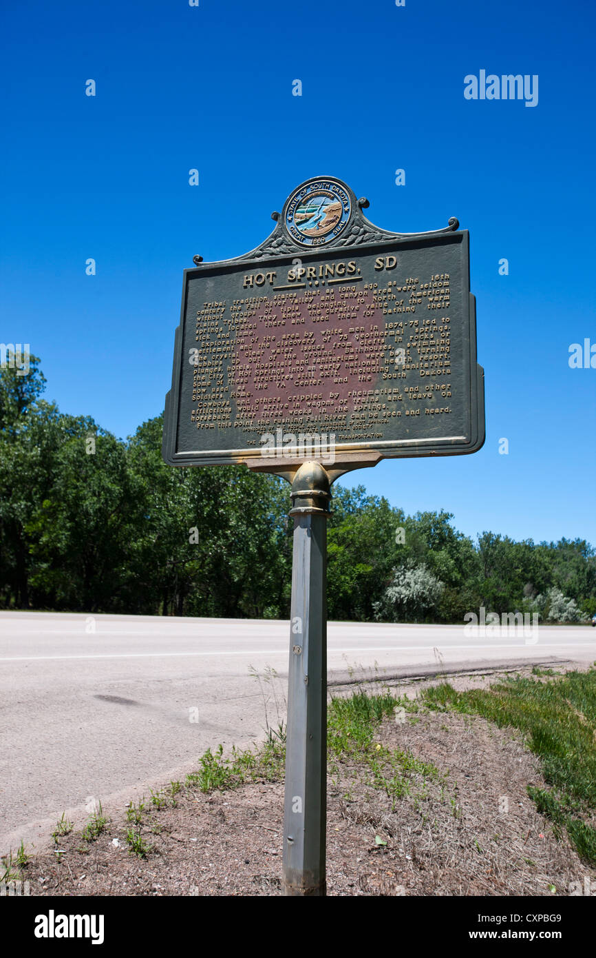 Hot Springs, SD historical marker, Fall River County, South Dakota