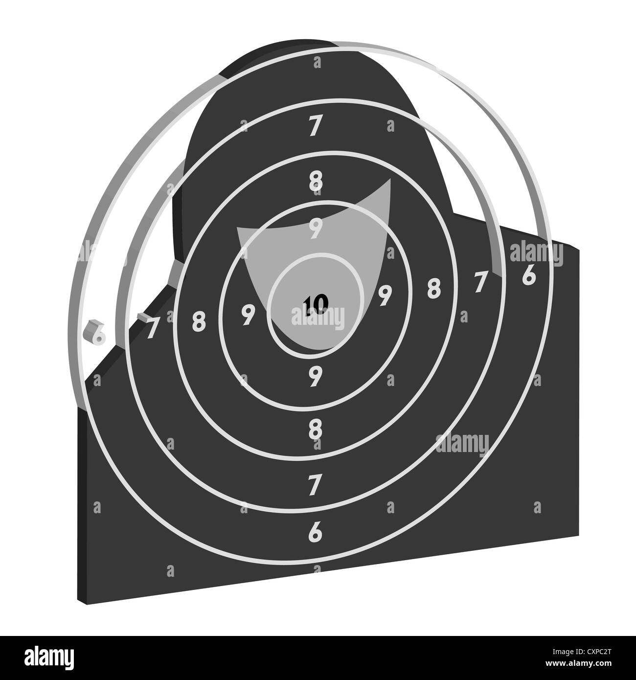 The target for shooting practice at a shooting range with a pistol ...