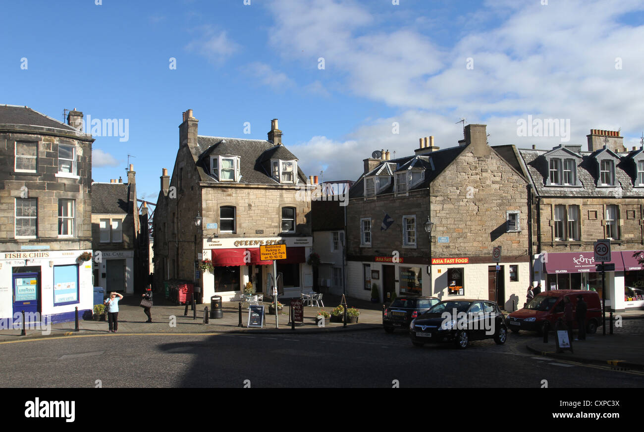 South Queensferry street scene Scotland October 2012 Stock Photo Alamy
