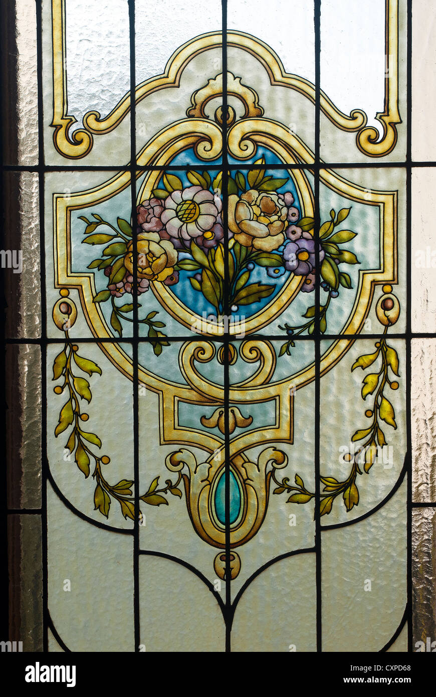 Stained Glass Window In Private House Lugano Switzerland Stock Photo Alamy