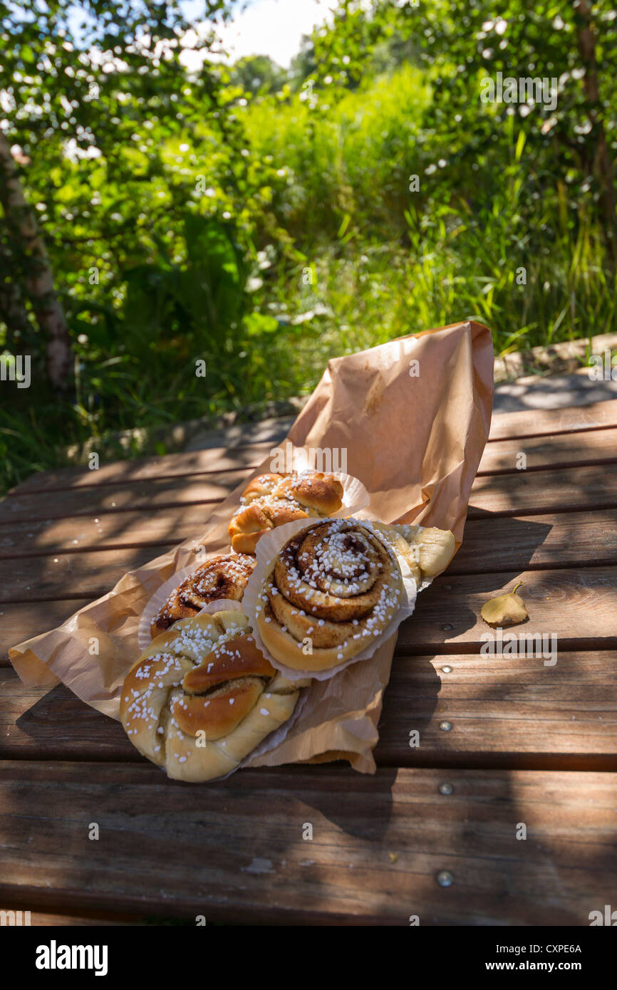 Fresh Cinnamon Buns Stock Photo