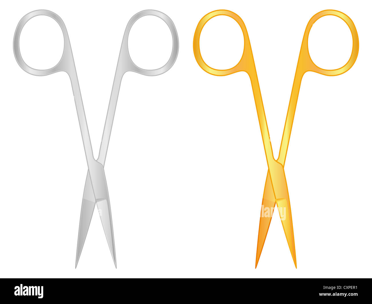 Scissors set on white background Stock Photo - Alamy