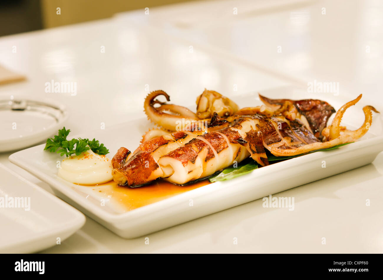deep fried squid (ika teriyaki), Japanese food Stock Photo Alamy