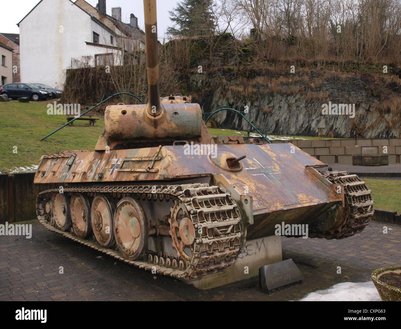 Panther type G (Sd.Kfz.171) at )Houffalize, Belgium Stock Photo