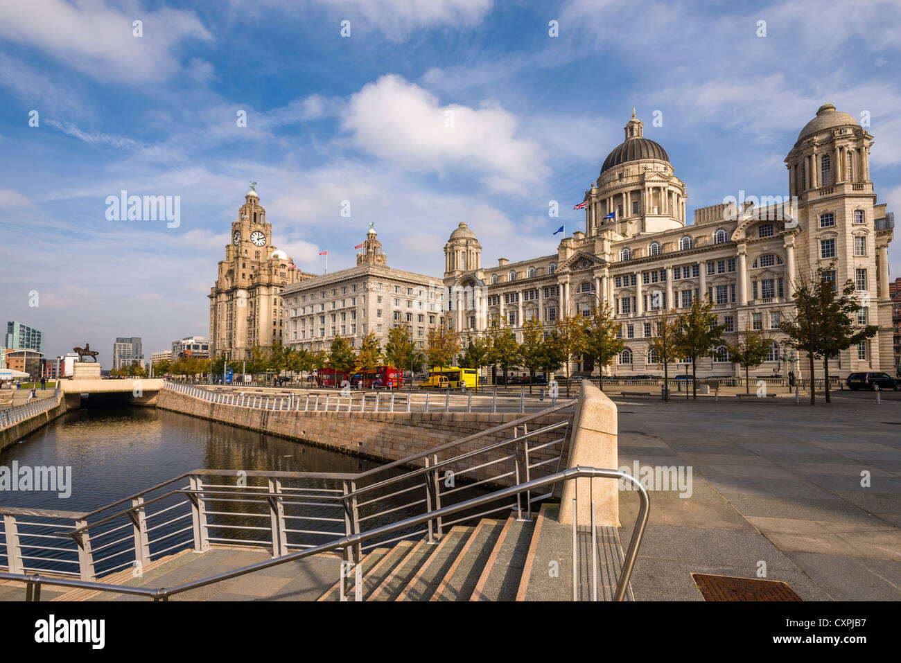 Liverpool pierhead waterfront buildings by the Leeds Liverpool canal. Stock Photo