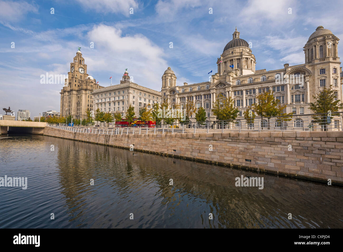 Liverpool pierhead waterfront buildings. Leeds Liverpool canal Stock Photo