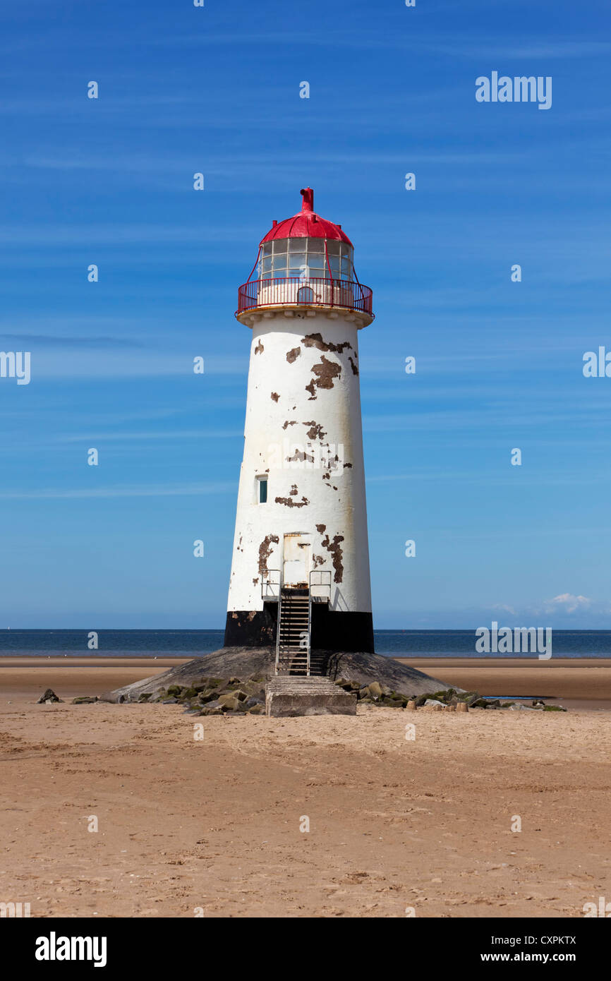 Abandoned Point of Ayr lighthouse, Talacre Beach Stock Photo