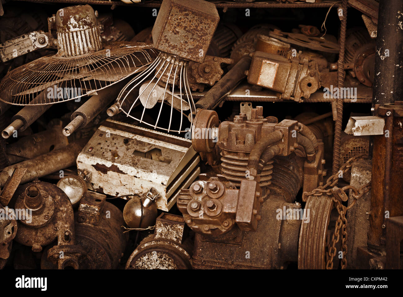 Old iron trash in a landfill metal scrap Stock Photo Alamy