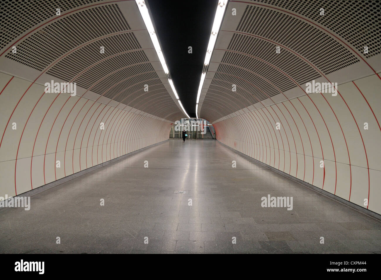 A Long Tunnel Like Section Leading To An Exit Of The Westbahnhof Stock Photo Alamy