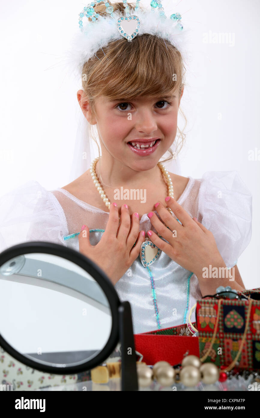 Little girl dressed as princess Stock Photo - Alamy