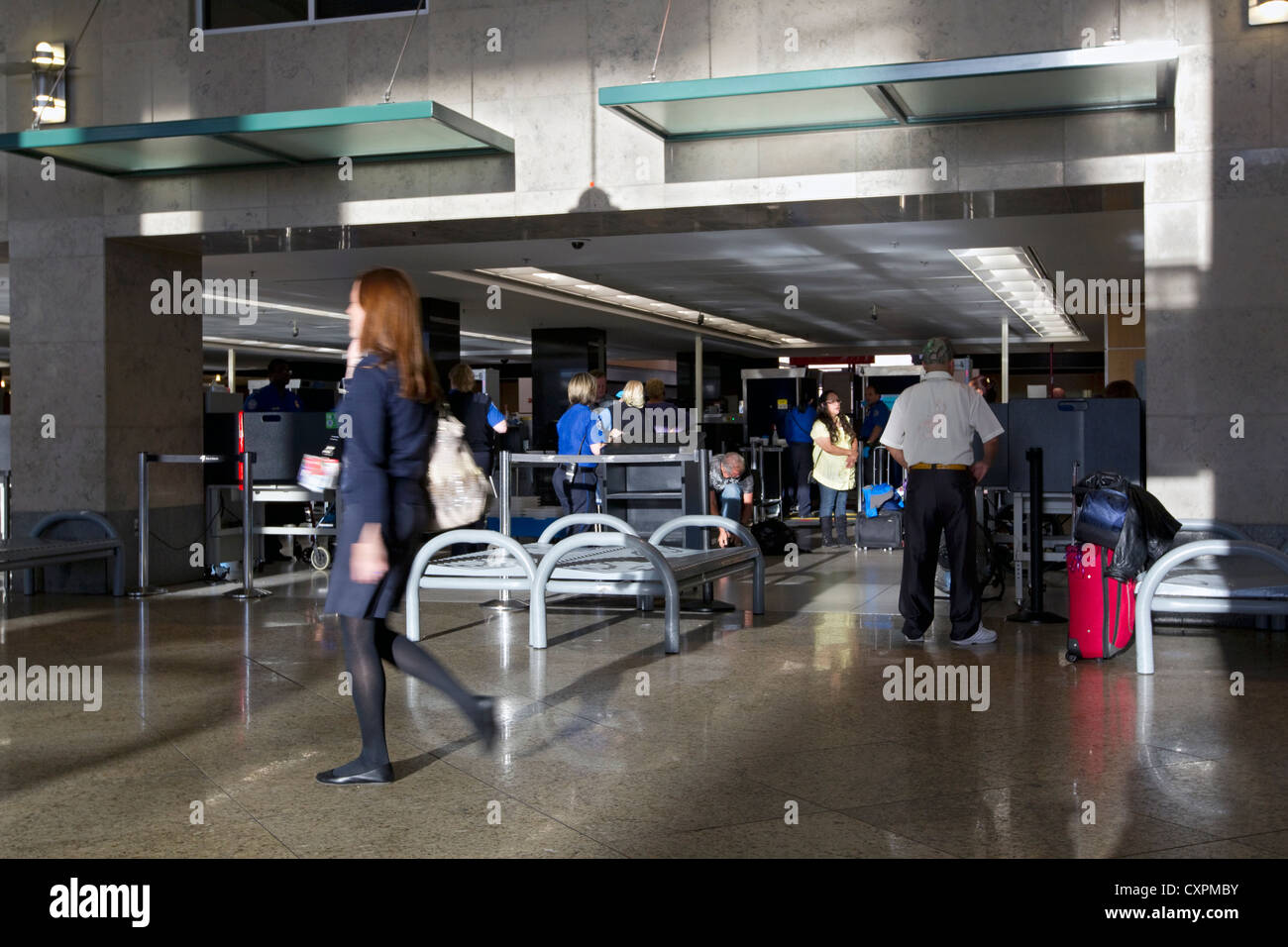 Passengers filter through TSA, security checkpoint screening at Seattle  Tacoma SeaTac International Airport, Seattle, Washington Stock Photo - Alamy