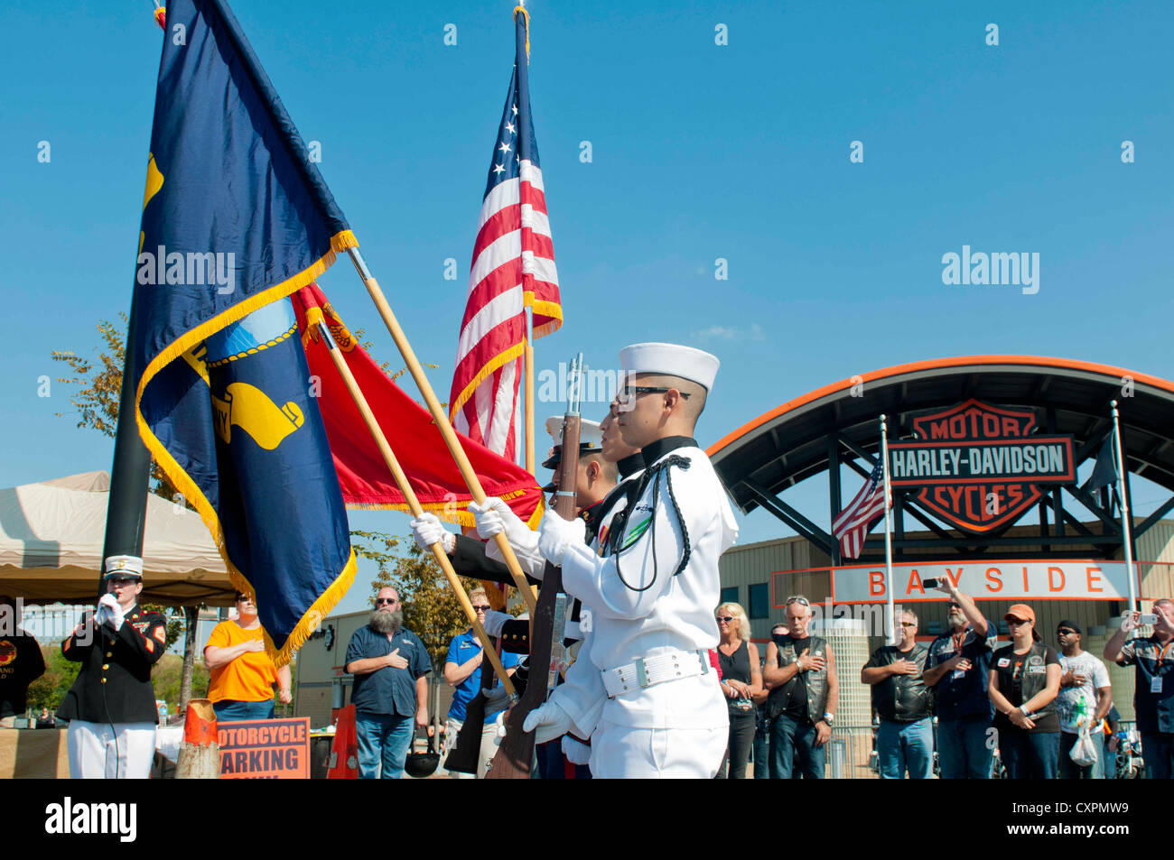 harley-davidson ride bayside U.S. Navy Stock Photo