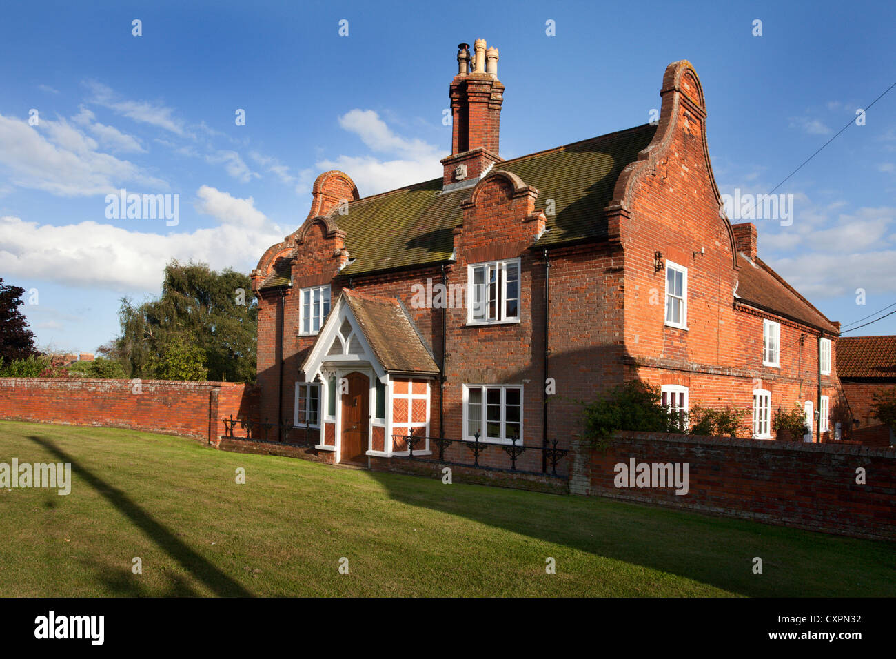 Imposing Red Brick House in Orford Suffolk England Stock Photo