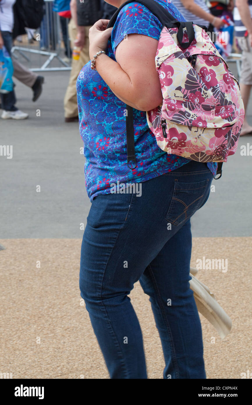 Obese Woman. London. England. UK. Stock Photo