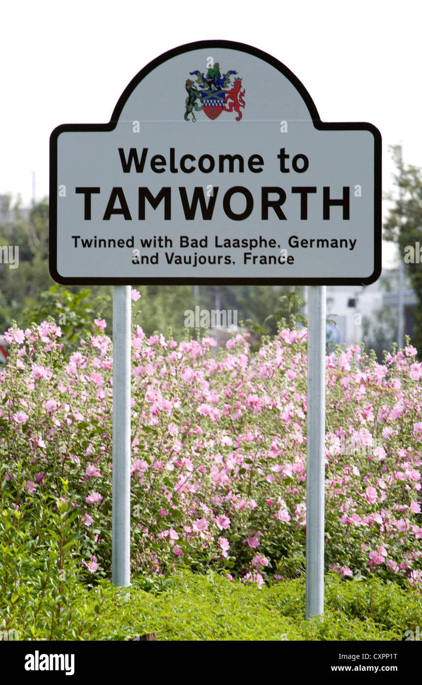 A to Tamworth sign on the A453, Bonehill Road, Tamwoth. The