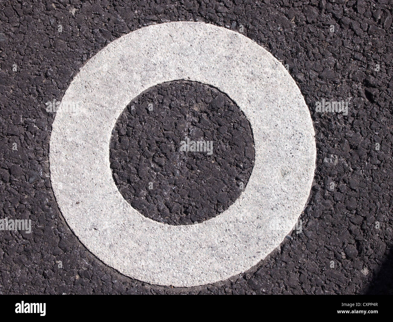 gray circle in white circle on gray background Stock Photo