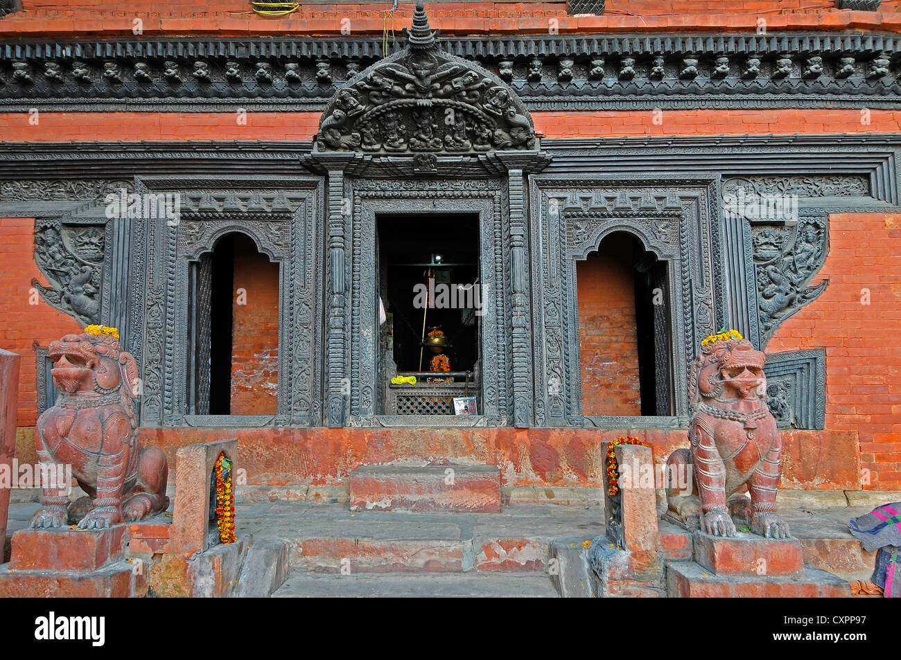 Asia India Uttar Pradesh Varanasi a Nepali Hindu Temple Stock Photo