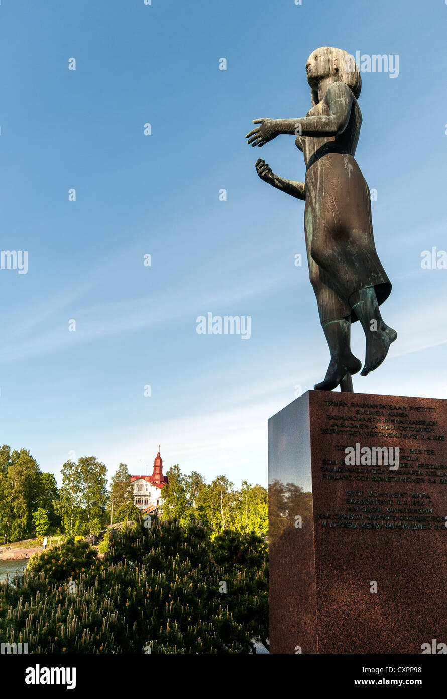 The Rauhanpatsas / Statue of Peace by Essi Renvall, Helsinki, Finland Stock Photo