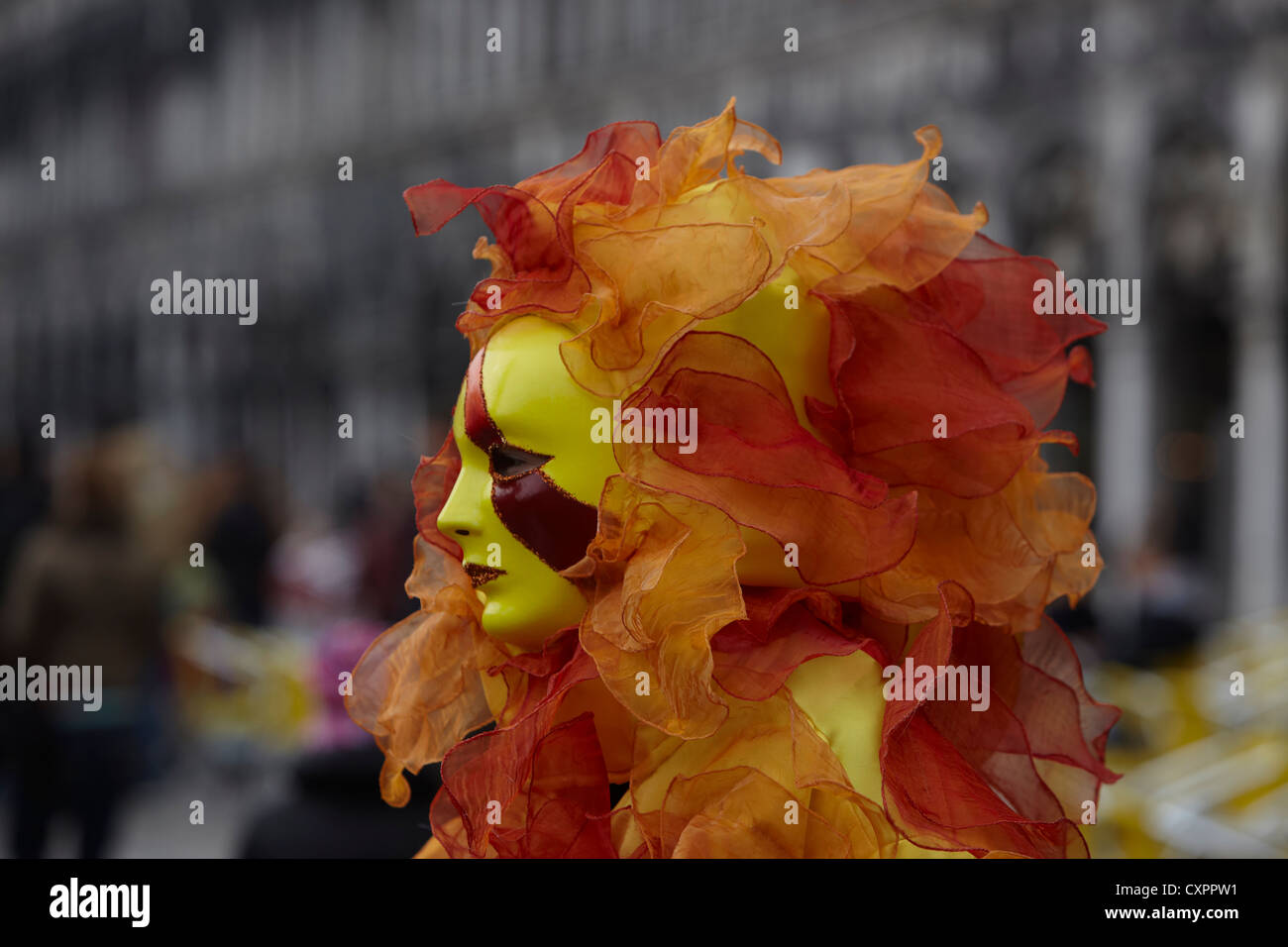 Venice Carnival Sun in Flames Masquerade Stock Photo