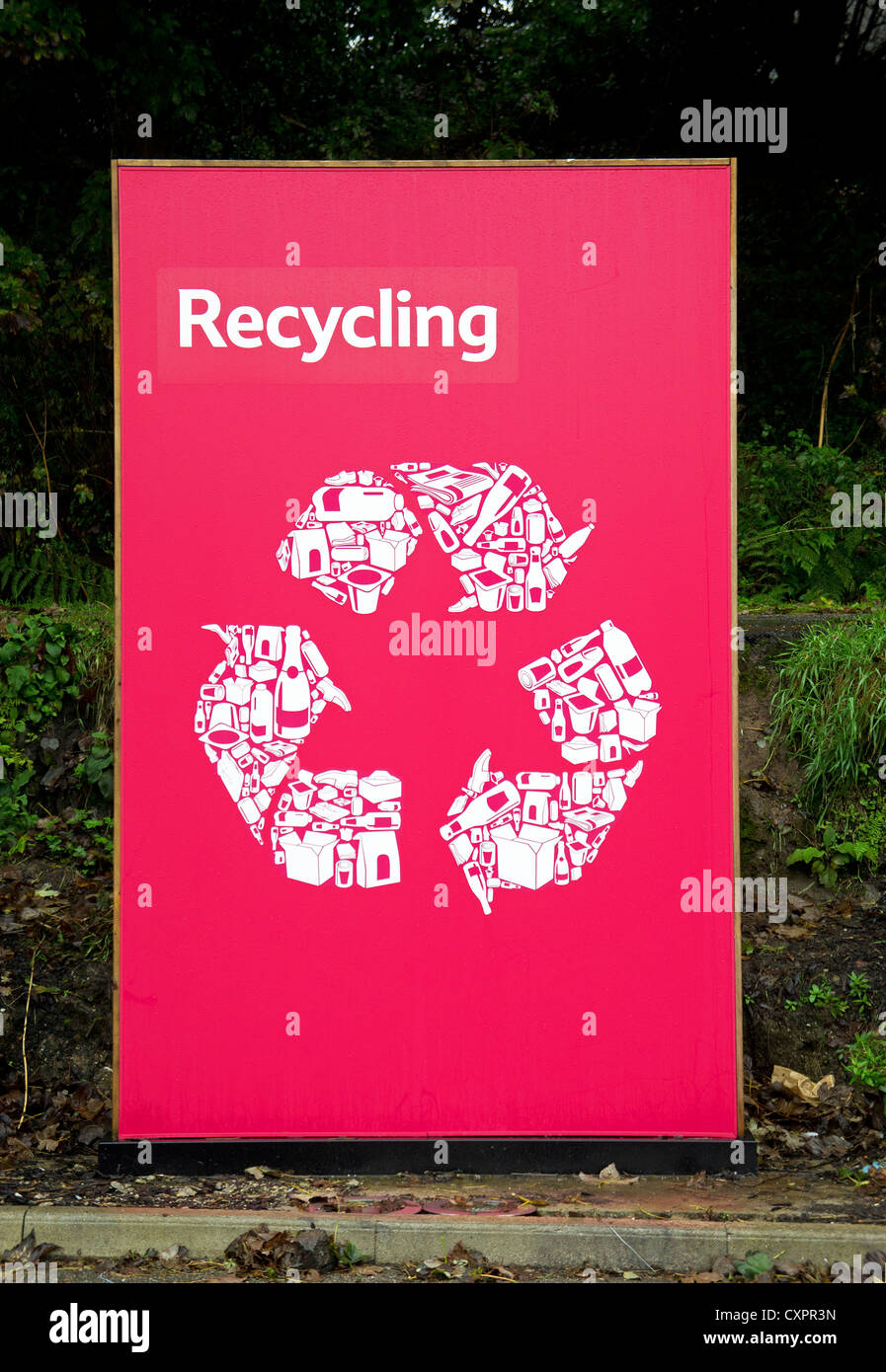 A Recycling centre sign Stock Photo Alamy