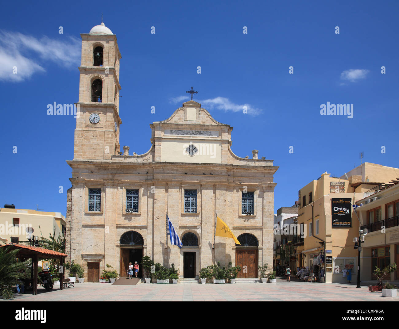 Greek Orthodox Cathedral (Cathedral of the three martyrs), Hania, Crete, Greece Stock Photo