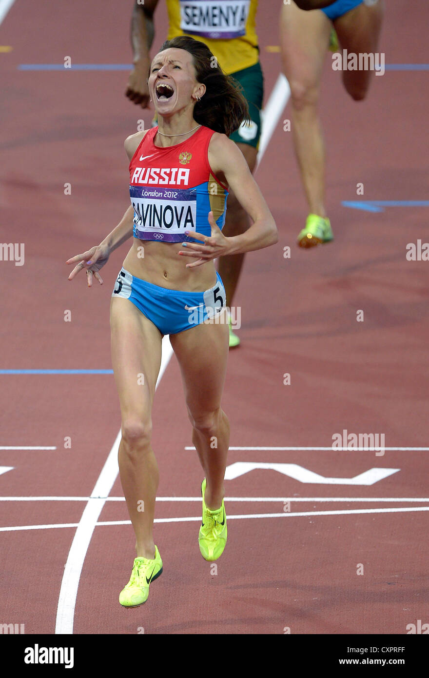 Russia's Mariya Savinova Celebrates Stock Photo Alamy