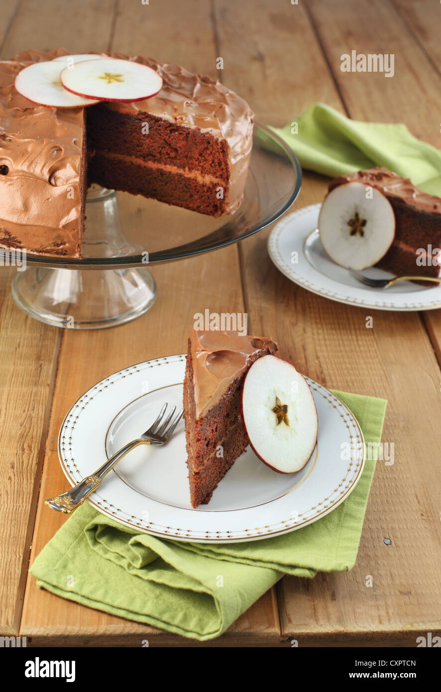 Chocolate Applesauce Layer Cake Stock Photo Alamy