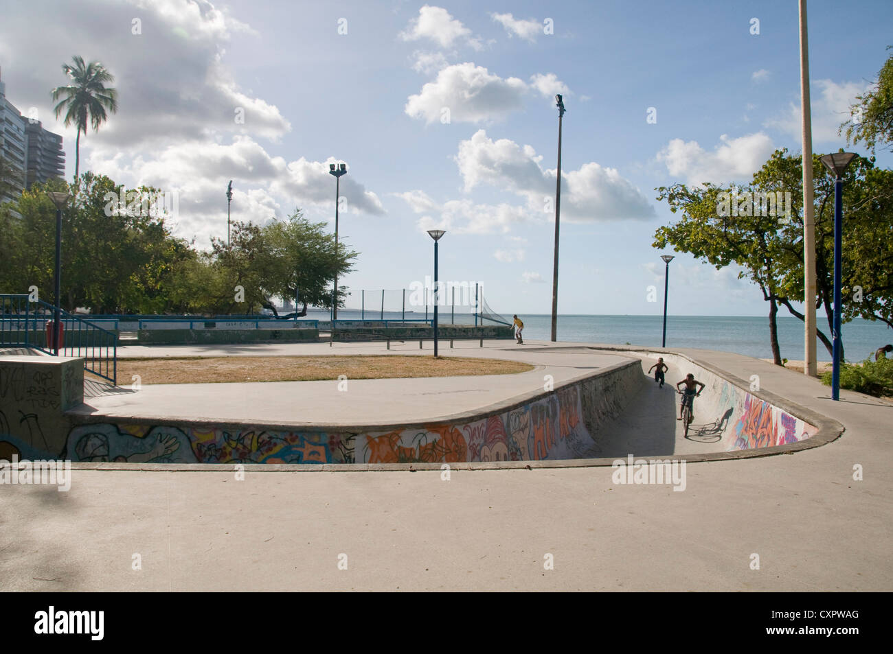 skate park - Avenida Beira Mar - Fortaleza, Ceará, Brazil Stock Photo