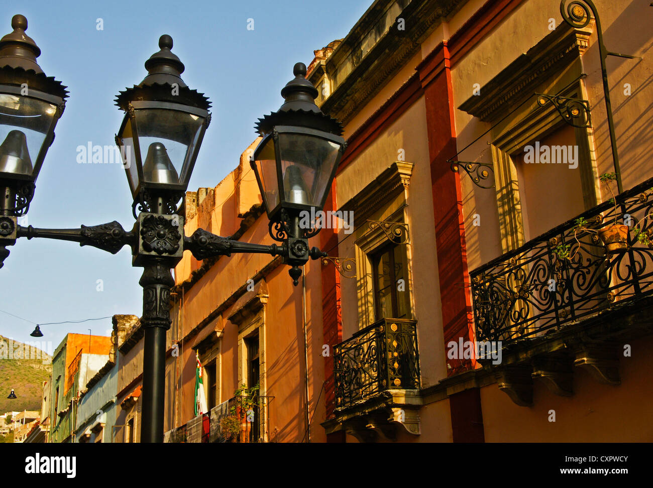 Guanajuato street behind Basilica of Our Lady of Guanajuato Stock Photo