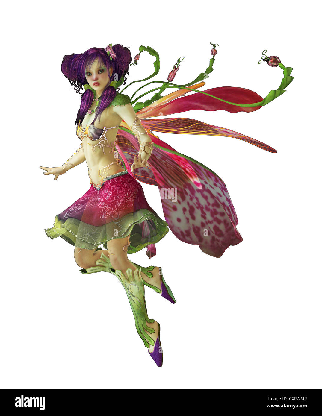 a graceful fairy with wings and a cute hairstyle Stock Photo