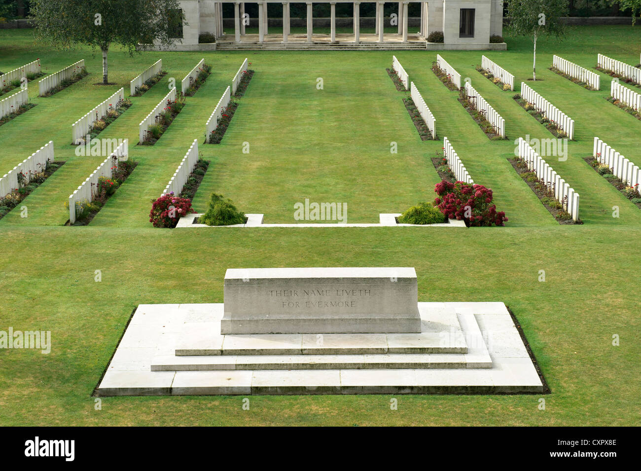 The Buttes New British Cemetery (New Zealand) Memorial is a World War I memorial, located in Buttes New British Cemetery. Stock Photo