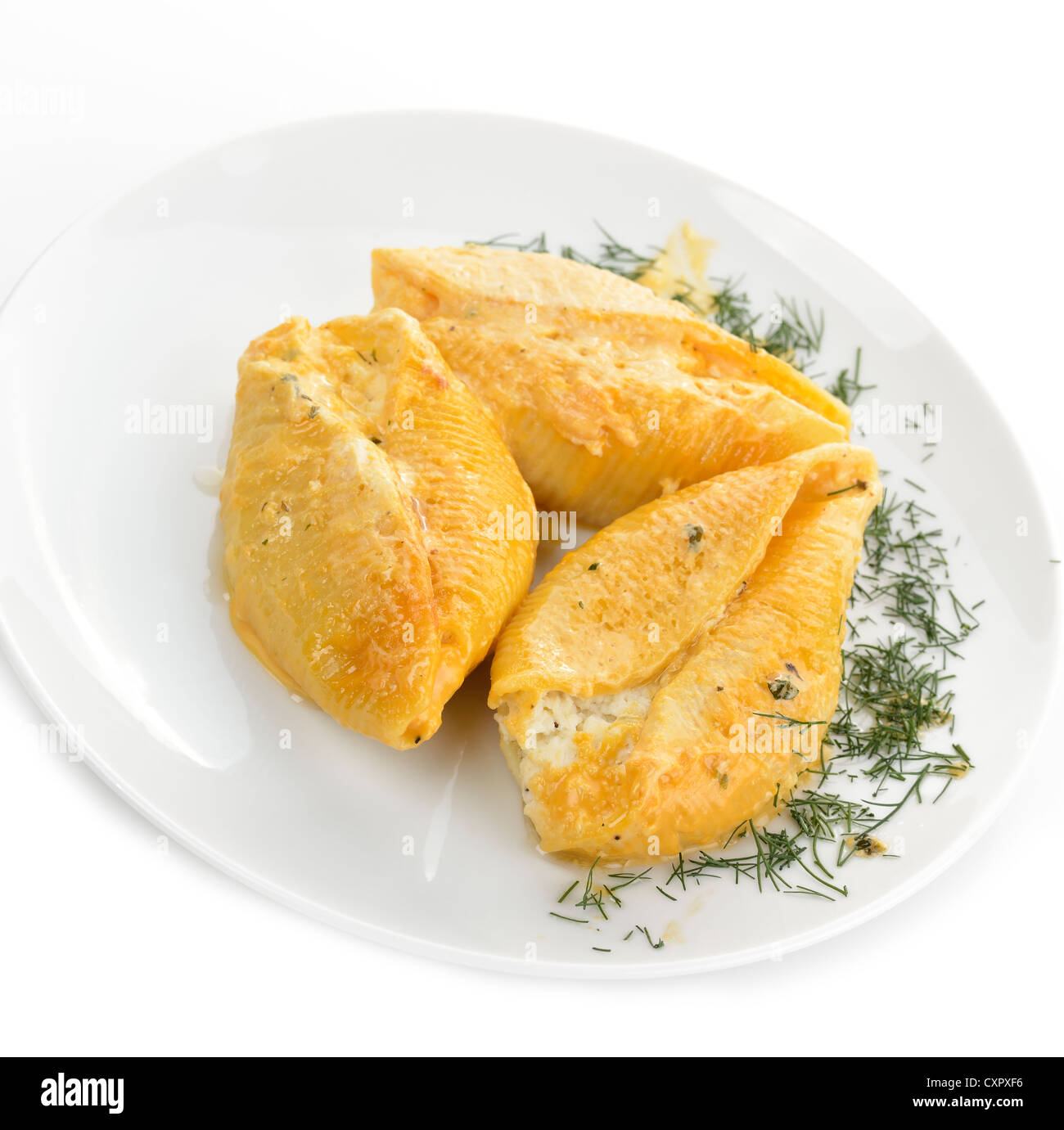 Large Pasta Shells Filled With Ricotta, Mozzarella And Parmesan Cheese