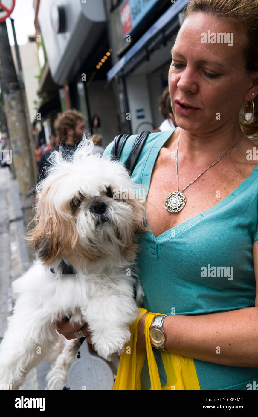 Brazil brazilian woman pet pets dog hires stock photography and images